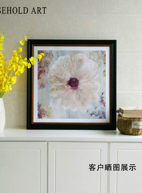 双联赏心悦目抽象风荷花美式挂画