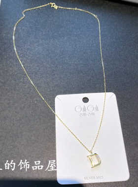 古丽 轻奢小众气质迷你镶锆石D 925银饰 极细链锁骨链短项链