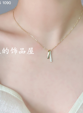 古丽 气质优雅轻奢小众简约设计感微镶锆石S925纯银 锁骨短项链