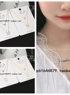 古丽迷你锆石925银双层短项链