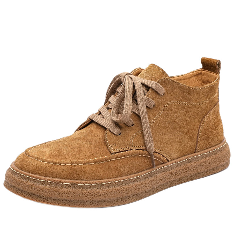 男鞋冬季2025新款高帮鞋加绒翻毛真皮潮鞋磨砂休闲板鞋潮牌马丁靴,淘宝优惠券,粉丝福利购,淘宝优惠卷