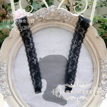 ສີຂາວສີດໍາ lace full lace hollow fine lace dress elastic bow tie halterneck shoulder straps JJ337