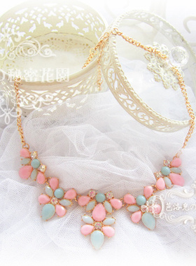 水钻糖果色轻奢小众设计感项链