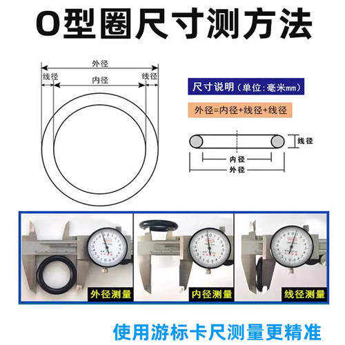 丁晴橡胶O型圈 内径40/41.2/42.3/43.7/45/46.2/47.5/48.7*5.3 - 图0