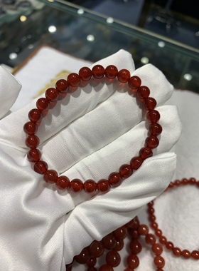 天然AAA红玛瑙手链手串批男女款成色好特惠包邮冲量