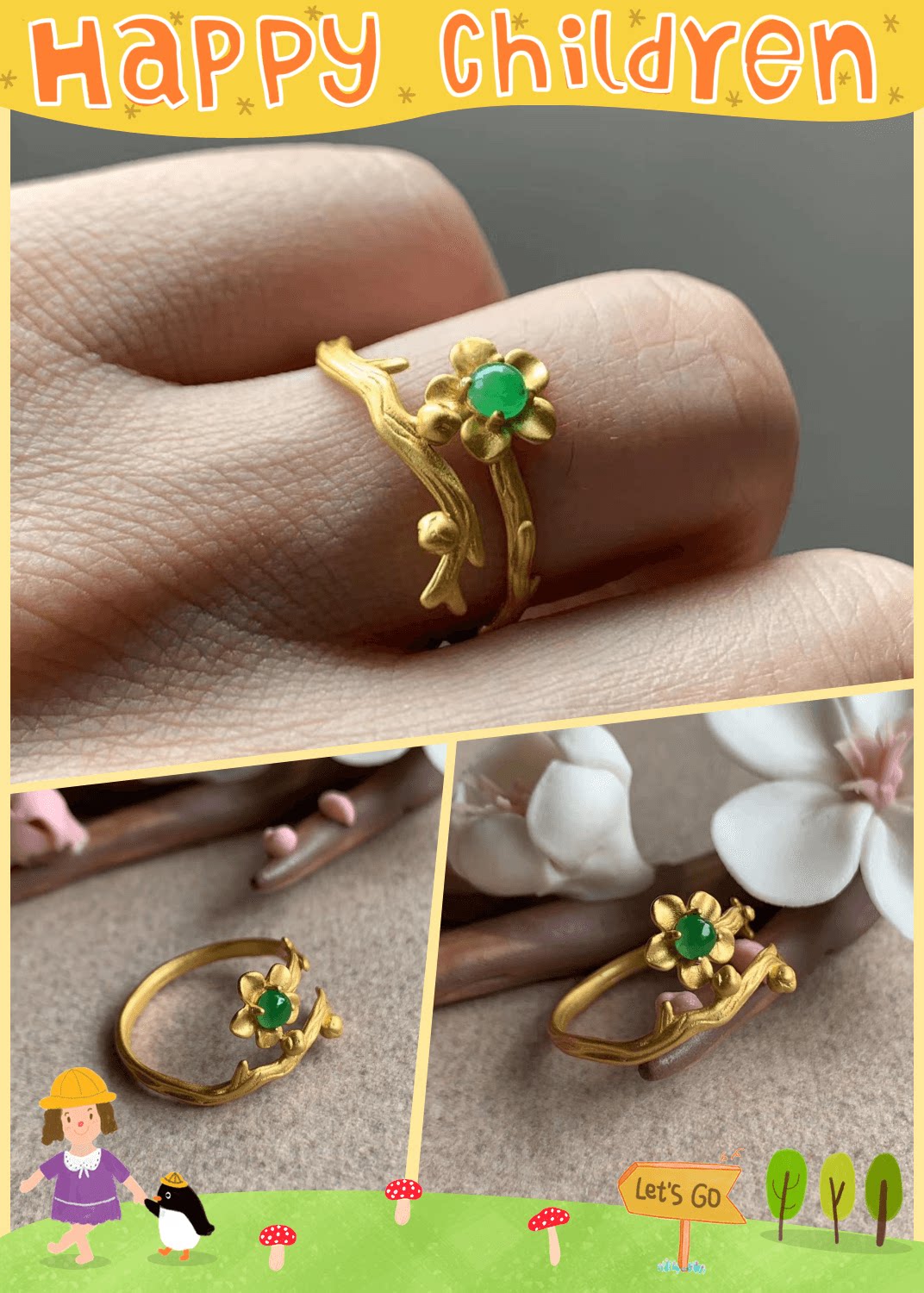 Myanmar Jade Green Cabochon Ring Jade Bracelet