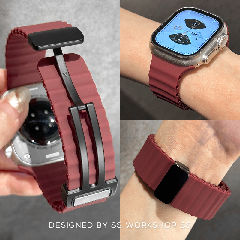 卡素新款海洋磁吸硅胶iwatch表带8夏7适用苹果applewatch女高级感