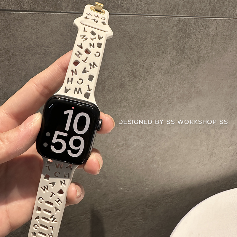 卡素ins新款iwatch表带硅胶夏7小众8适用苹果applewatch女高级感 - 图0