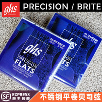 GHS PRECISION BRIT 4 strings 5 strings stainless steel flat roll electrobeche strings