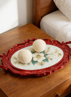 装饰托盘PP塑料镀金玻璃收纳摆件