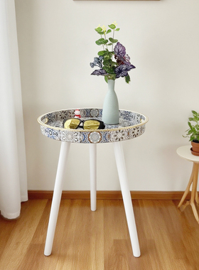 装饰咖啡桌波西米亚贴花纸边书桌收纳摆件PP塑料轻奢家居网红边几