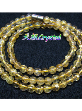 三圈天极项链天然金发晶水晶手链