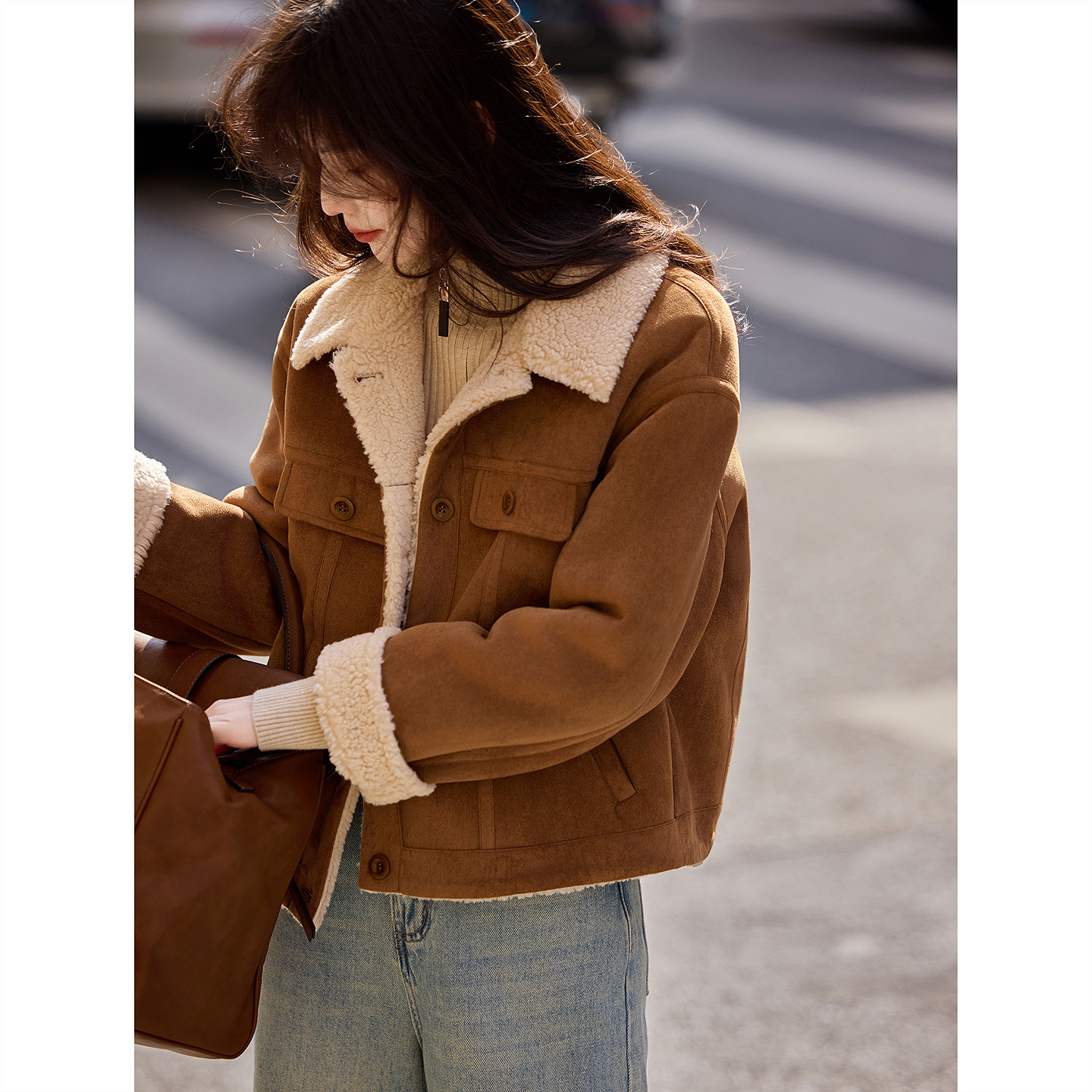 时尚仿皮草毛毛外套女2025冬季新款皮毛一体短款年轻洋气加厚上衣,淘宝优惠券,粉丝福利购,淘宝优惠卷