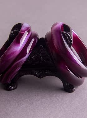 天然巴西紫色贵妃玛瑙加厚手镯