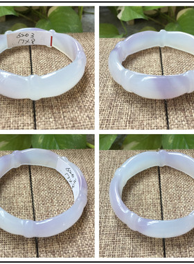 白色中宽加厚天然无烧玛瑙手镯