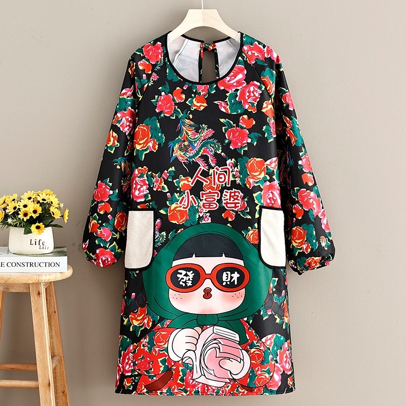 东北大花围裙三件套防水耐磨长袖环保新款防水防油污不掉皮围裙,淘宝优惠券,粉丝福利购,淘宝优惠卷