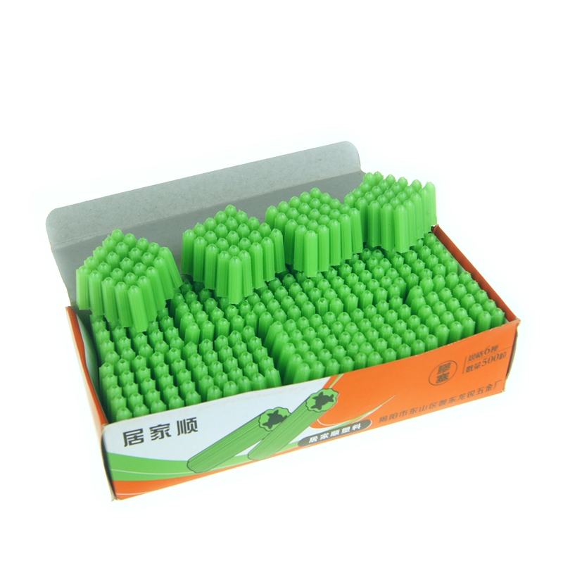 绿色塑料膨胀管6mm6厘8mm8厘涨塞胀塞M6M8墙塞胶塞彭胀管胶栓胶粒-图3