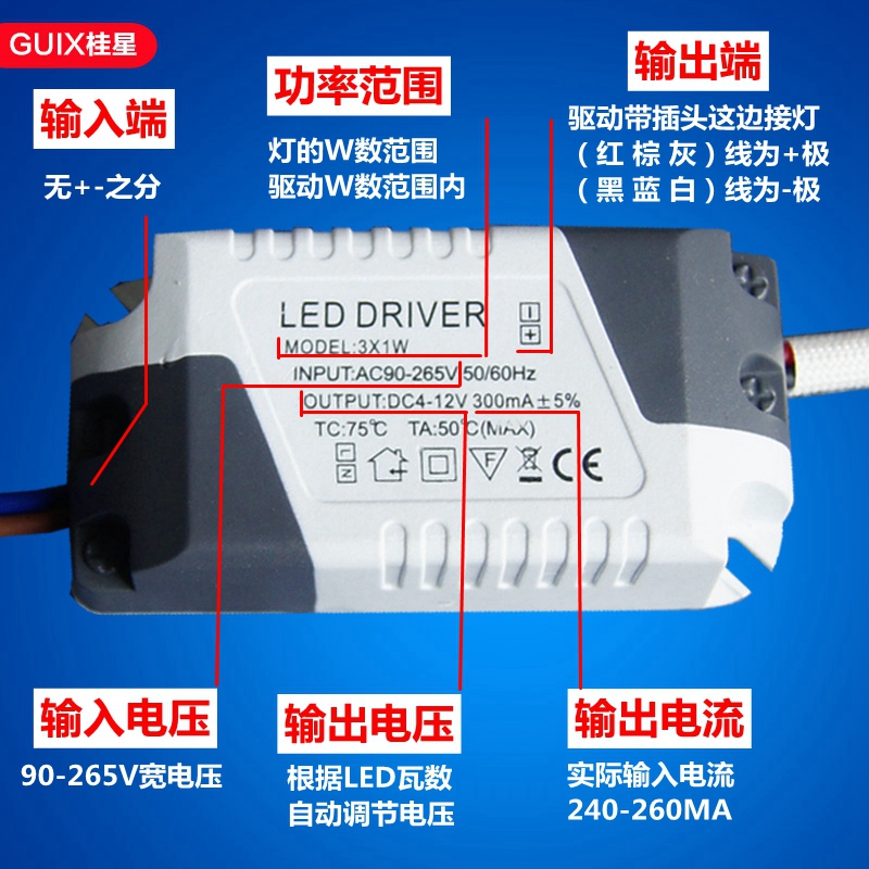 led驱动电源driver筒灯射灯整流变压器启动镇流器3W12W18W24W恒流 - 图0