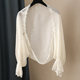Chiffon cardigan trumpet sleeve ເປືອກຫຸ້ມນອກຂະຫນາດນ້ອຍ