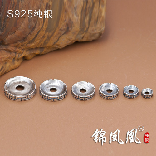 纯银隔片藏式佛珠手串diy隔珠小金刚菩提文玩配饰配件实心垫片925 - 图2