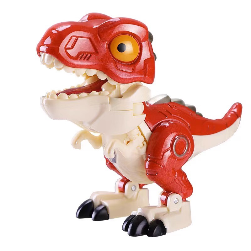 儿童益智合金恐龙2合1手动变形机器人玩具关节可动霸王龙男孩礼物-图3