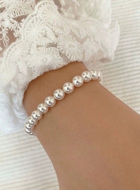 兰溪珍珠 经典奥地利强光施家珍珠手链简约高级感轻奢气质叠戴女