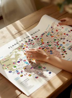 2026国旗世界趣味早教地图幼儿园儿童房地理科教英语学习挂画教室