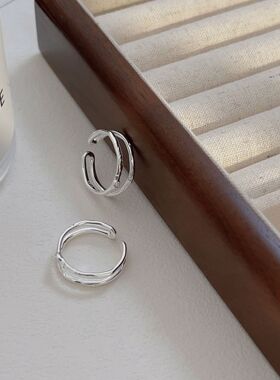 持恒925纯银简约开口可调节双层戒指女2026年春夏季新款ins潮指环