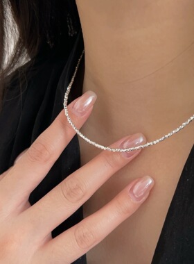 持恒S925纯银爆闪碎银子项链手链ins小众时尚轻奢高级感百搭手饰