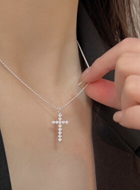 持恒S925纯银十字架项链女韩国东大门夏季新款简约百搭高级锁骨链