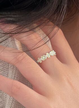 持恒韩国韩版四叶草戒指女S925纯银轻奢时尚冷淡风设计感花朵指环