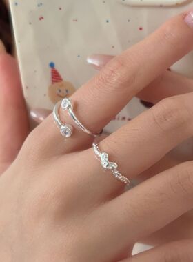 持恒S925纯银爱心戒指女2026新款日韩轻奢简约精致镶石指环高级感