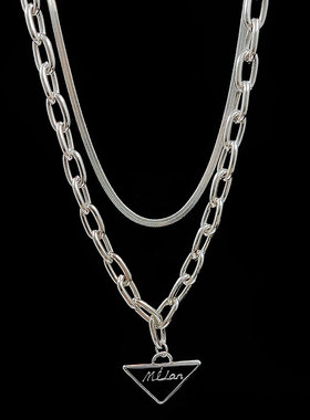 三角毛衣项链轻奢小众设计感高级感女ins嘻哈欧货毛衣链网红气质