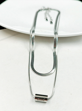 钛钢双层男女不掉色项链锁骨链