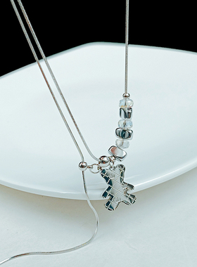 钛钢流苏女款甜酷项链锁骨链