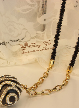 欧美项链配饰女潮水晶挂件