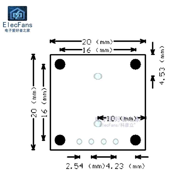 超小型 收发一体开放式超声波测距模块 GPIO/串口/IIC/单总线板 - 图2