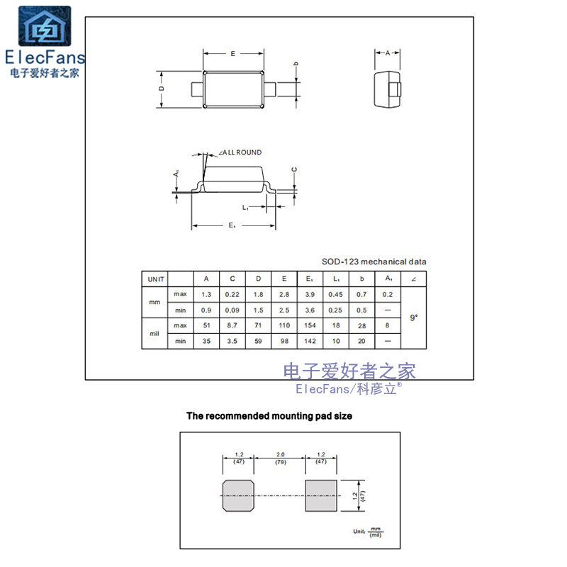 (20个)贴片 MM1Z24稳压二极管 24V 丝印5N SOD-123/1206 BZT52C24 - 图1