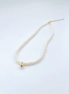 ZHAZHA韩国新款优雅时髦个性气质天然珍珠纯银短款颈链锁骨链项链