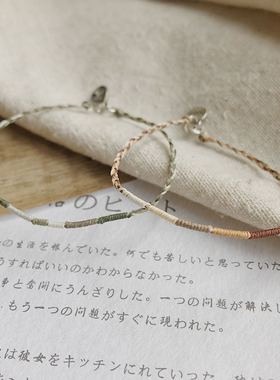 日系手绳手链蜡绳小众手工