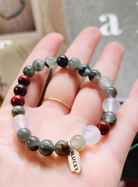 天然非洲血石弹力手链