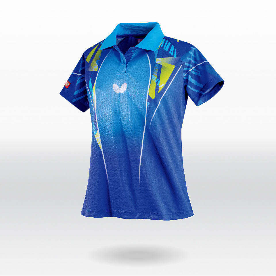 日本butterfly蝴蝶乒乓球服女款宽松短袖t恤polo文化衫运动服上衣