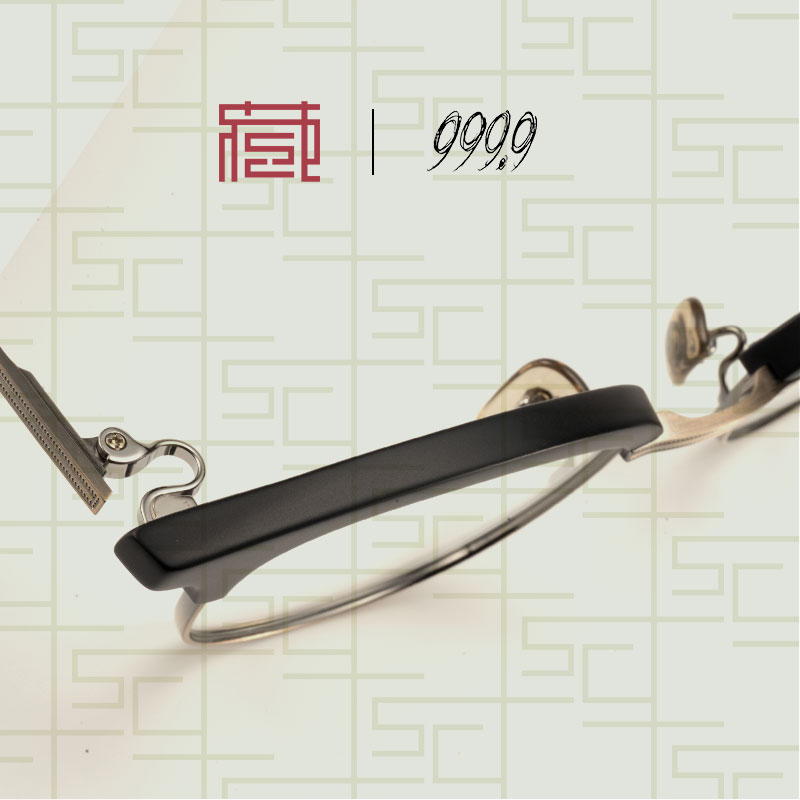 999.9眼镜M-165日本手工镜框FOURNINES商务眉框北京镜架收藏社