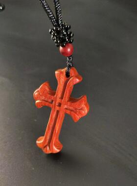 欧美吊坠忠之路黑檀木项链个性