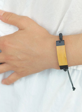 绿檀木黑檀木手链手环镶嵌榫卯