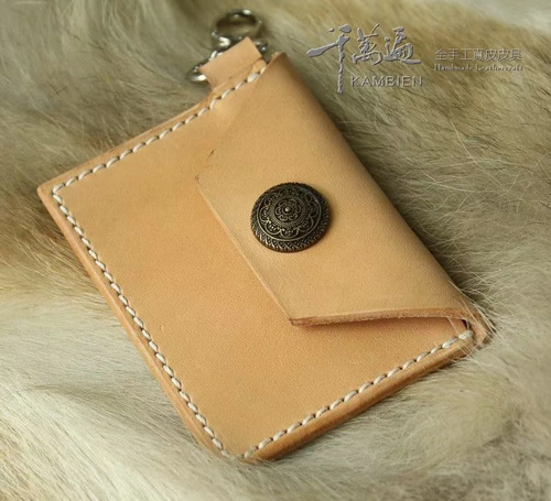 Простой картхолдер, кожаный браслет ручной работы, из натуральной кожи