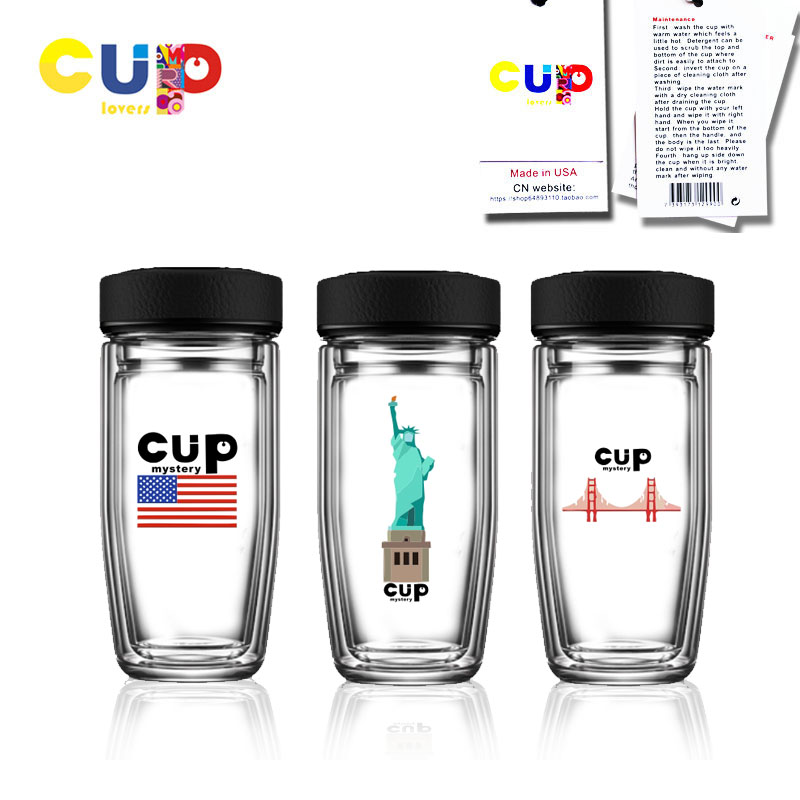 美國CUPLOVERS北歐進口簡約水晶玻璃杯雙層加厚時尚茶隔玻璃水杯