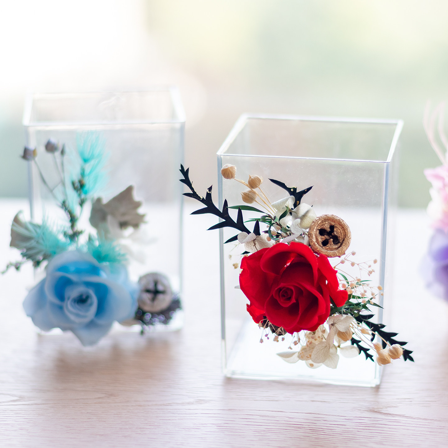 永生花艺沙龙透明笔筒办公桌面三八节团建活动干花DIY手工材料包,淘宝优惠券,粉丝福利购,淘宝优惠卷