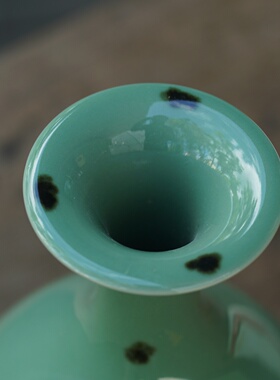 点彩玉壶春瓶  南窑笔记 龙泉青瓷 花器花瓶家居饰品