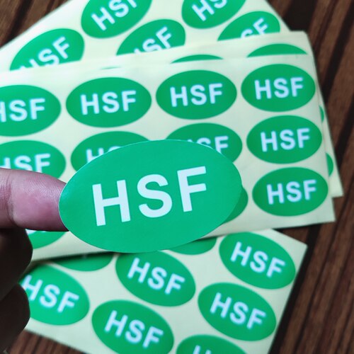 绿色HSF标签纸不干胶贴纸50x30mm椭圆环保通用HF无卤标识欧盟标准 - 图2